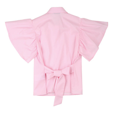 MSGM Camicia popeline rosa bambina